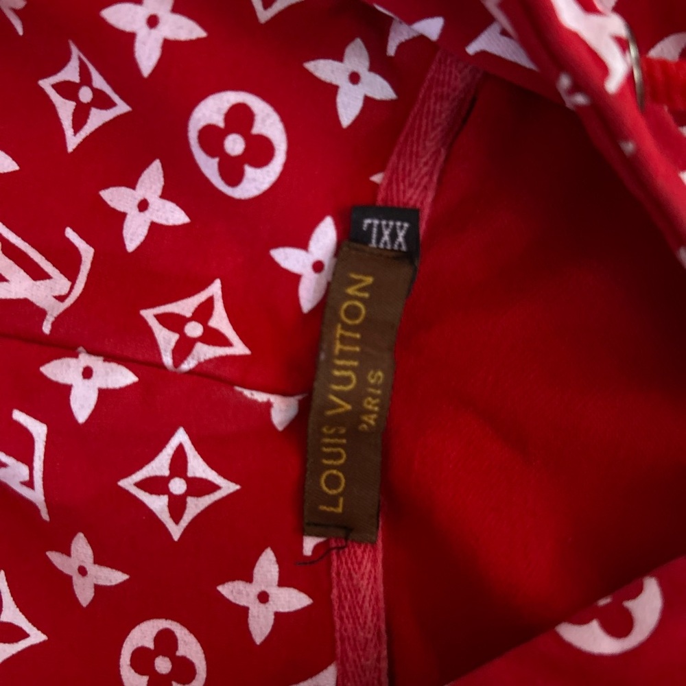 Kids Louis Vuitton Supreme box Red and White jacket